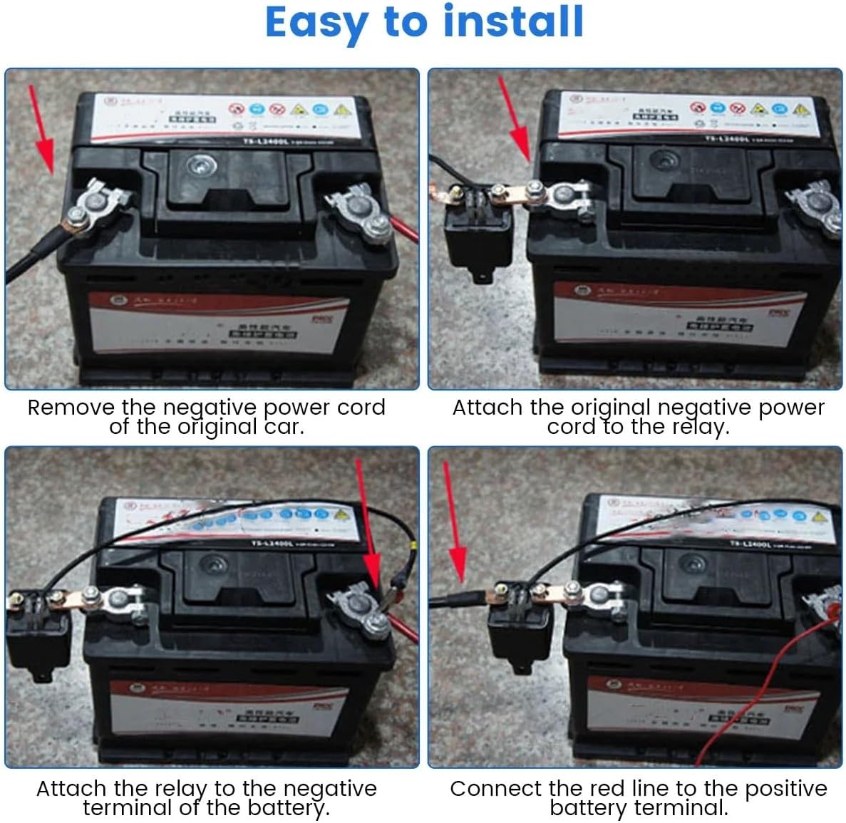Car Switch 12V Battery Relay Switch, Dual Remote Car Battery, Disconnect Relay, Anti-Theft Battery, Turn Off Switch, Compact Battery Isolator Car Replacement