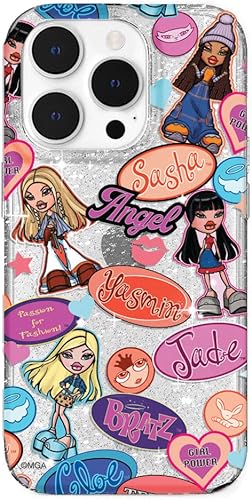 VELVET CAVIAR Funda para iPhone 14 Pro, probada en caídas de 10 pies, purpurina transparente Bratz