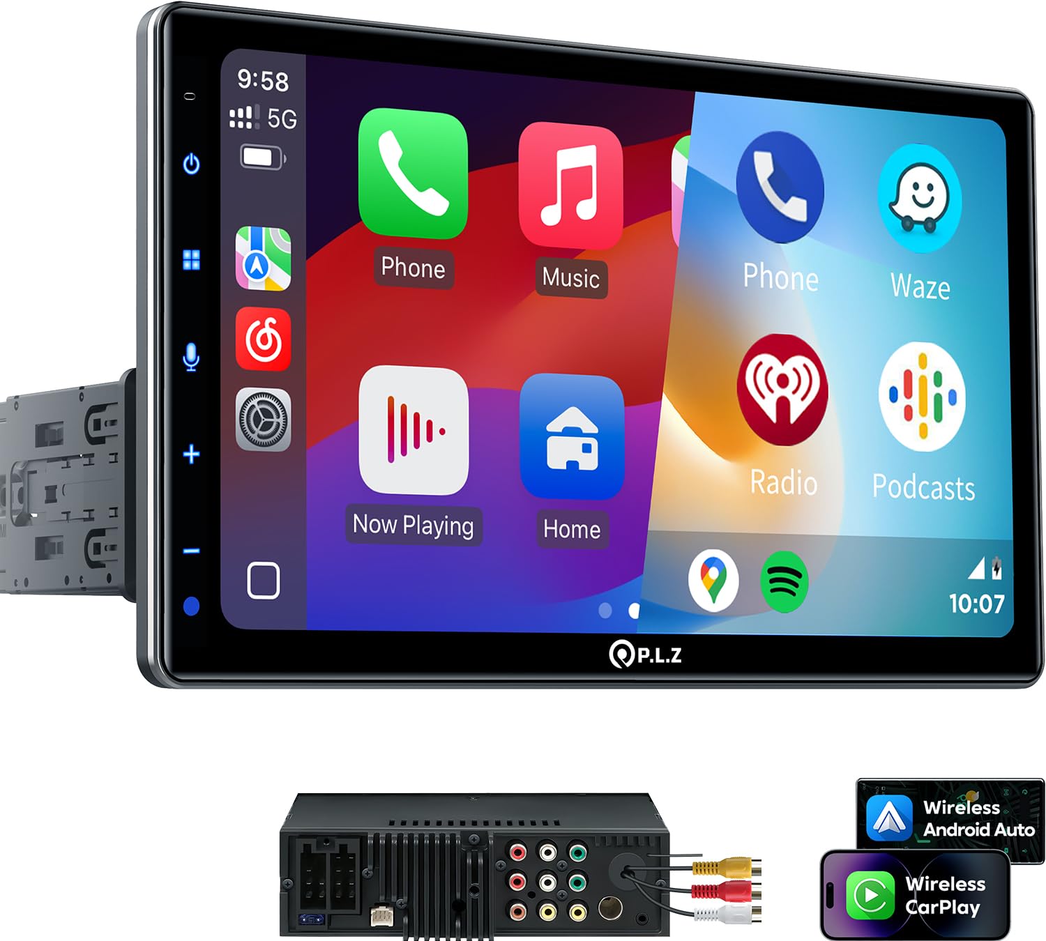 PLZ Single Din Car Radio Stereo 10.1 Inch