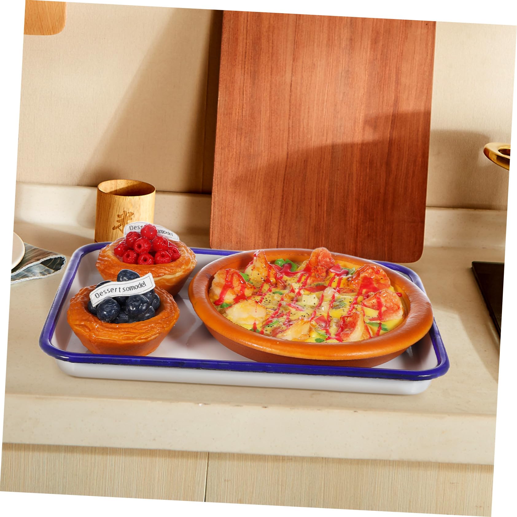 Balacoo 2piezas Bandeja para Asar Esmaltada Moldes Rectangulares Grandes para Hornear Bandeja para Horno Multifuncional Uso Cocina de Restaurante