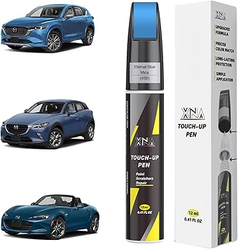 XNA Eternal Blue Mica45B for Mazda Touch Up Paint, Car Scratch Remover for Nicks and Chips Repair, 2-In-1 Quick & Easy Fix Car Scratch Repair Kit with Exact Color-Matched