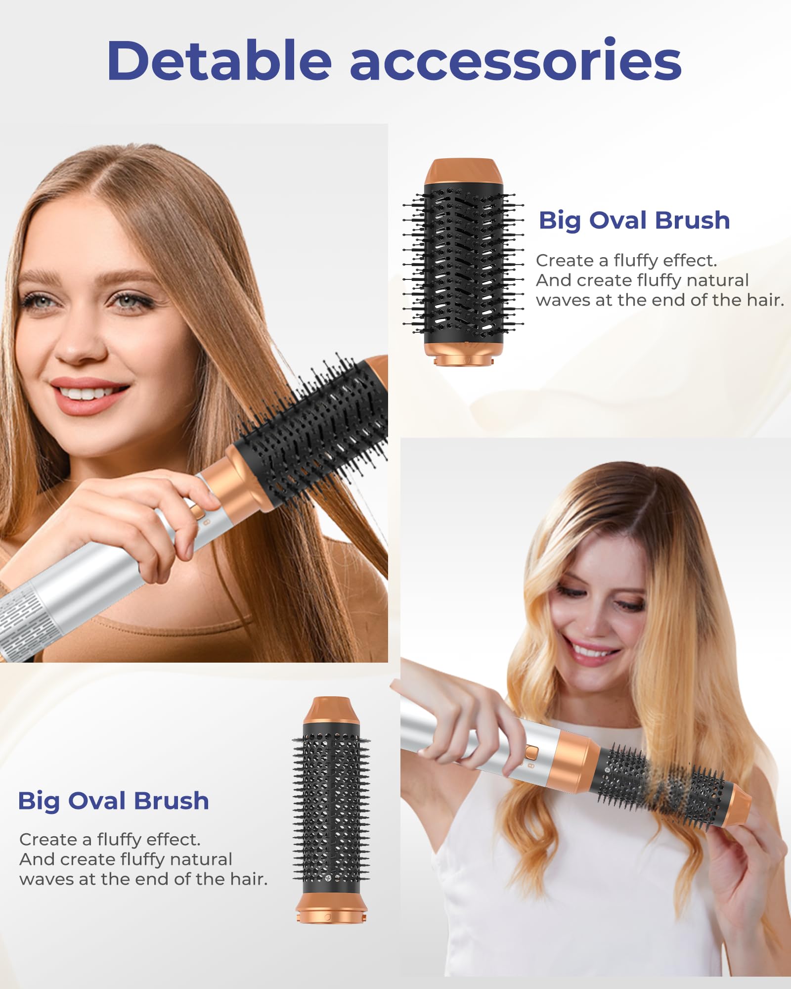 MogaWave Pro Hair styler 6 en 1 Air styler 1000 W Multi Haarstyler mit Haartrockner Rundbürstenföhn Warmluftbürste Föhn Föhbürste Föhbürste automatisch Luft-Lockenstab Haarglätter Bürste Volumenbürste