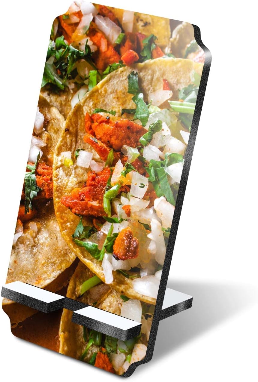 Destination Vinyl Ltd 1 x 5mm MDF Mobile Phone Stand - Mexican Traditional Tacos Food Wooden Stand Holder for Mobile Phone, Smartphone #21873