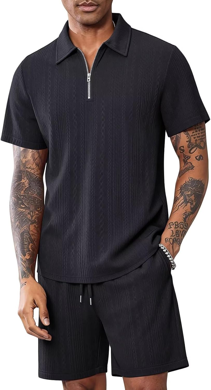 yuyangdpb Men's 2 Pieces Short Sets Tracksuit Outfits Track Suits Jogging Athletic Sweat Set