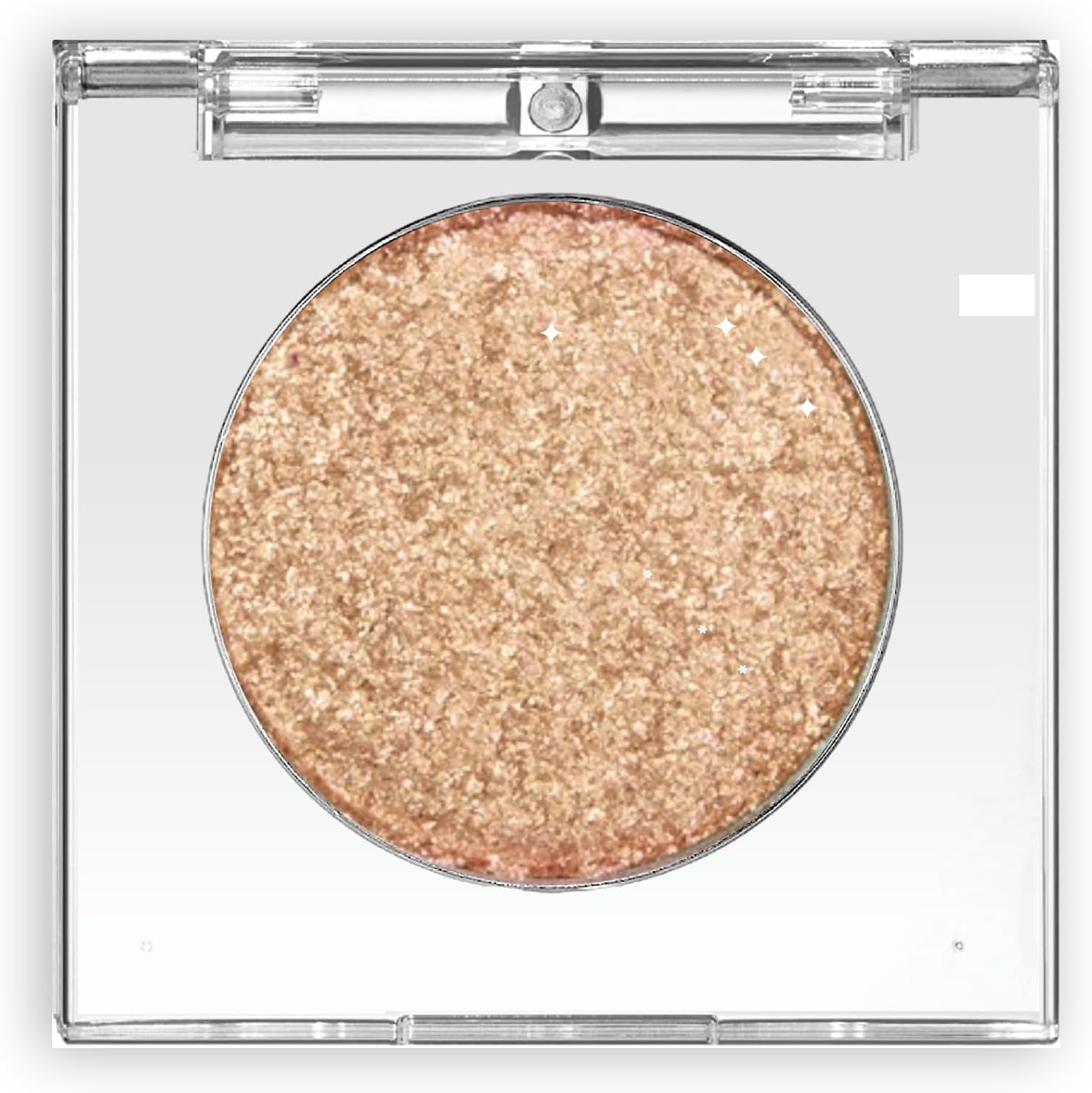 Shimmer Glitter Eyeshadow Palette, Korean Eye Glitter Makeup, Ultra-Blendable, Sparkle Silver Champagne Gold Eye Shadow, Single Shade Metallic Pigmented Color