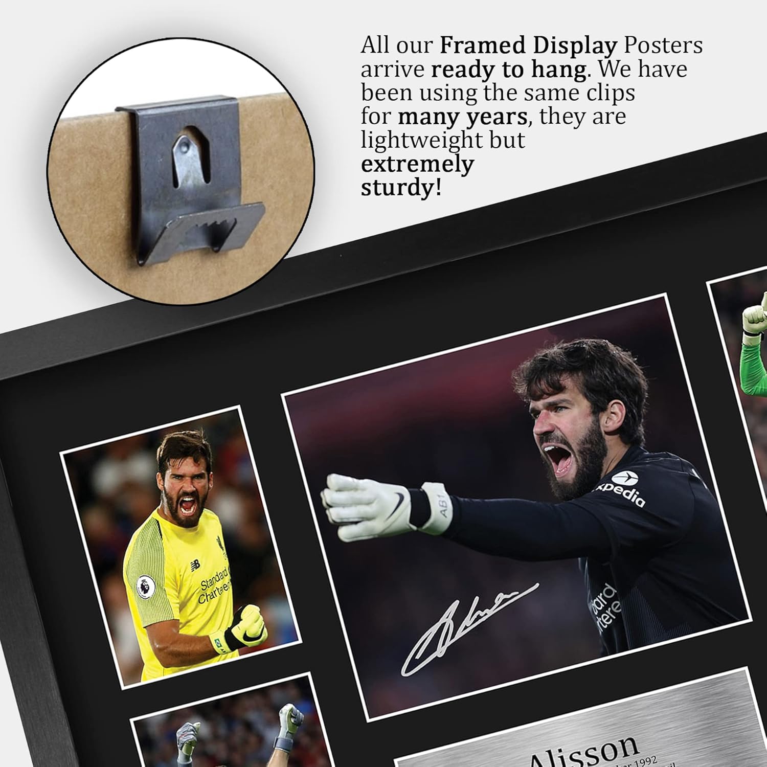 HWC Trading Alisson Becker Liverpool 16 x 12 inch (A3) Printed Gifts Memorabilia Signed Autograph Photograph Display for Football Fans and Supporters - 16" x 12" Framed
