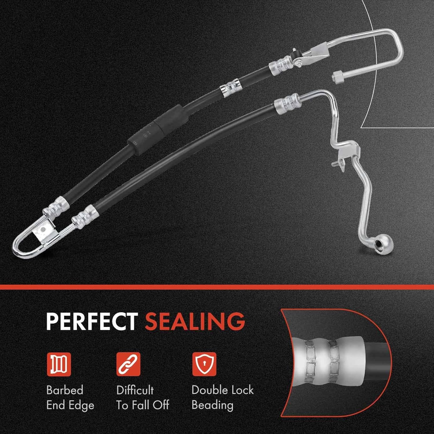 A-Premium Power Steering Pressure Hose Line Assembly Compatible with BMW E90/92/93 Series M3 2008-2013, 4.0L, Pipe To Rack