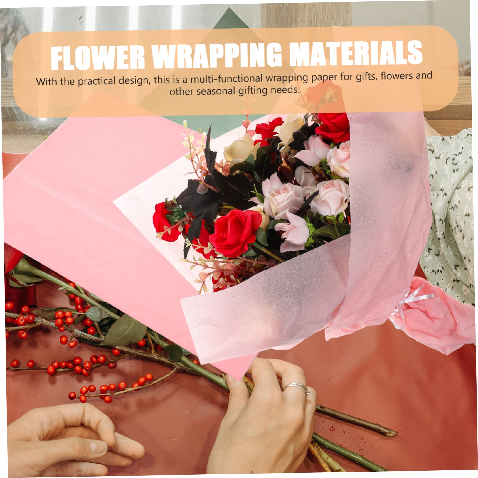 Geschenkpapier für Blumen 120 Blatt Rosa Papier für Selbstgemacht
