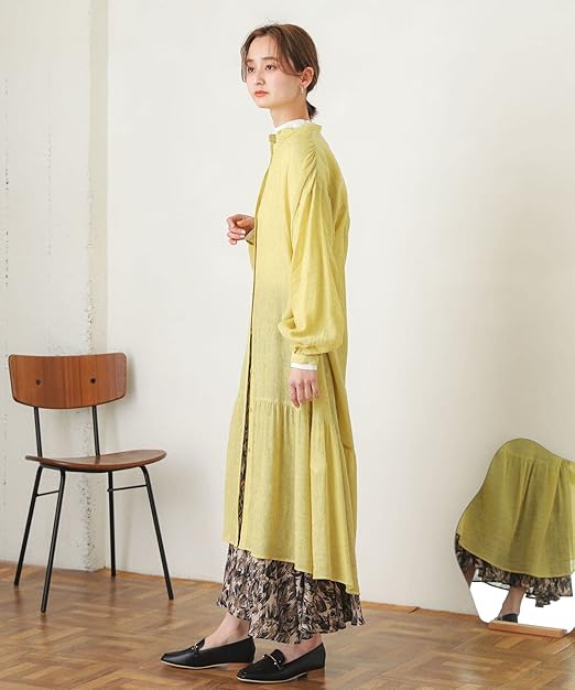 L'Or ロル楫真梨子 Design Pin tuck Tiered Dress pigeon.md