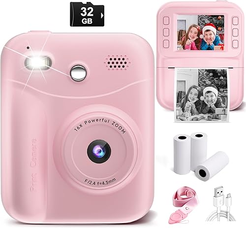 Miniatura 7 de MINIBEAR Cámara para Niños con Impresión Instantánea, Cámara de Impresión Instantánea de 48MP para Niños 1080P, Cámara de Video Digital para Niños
