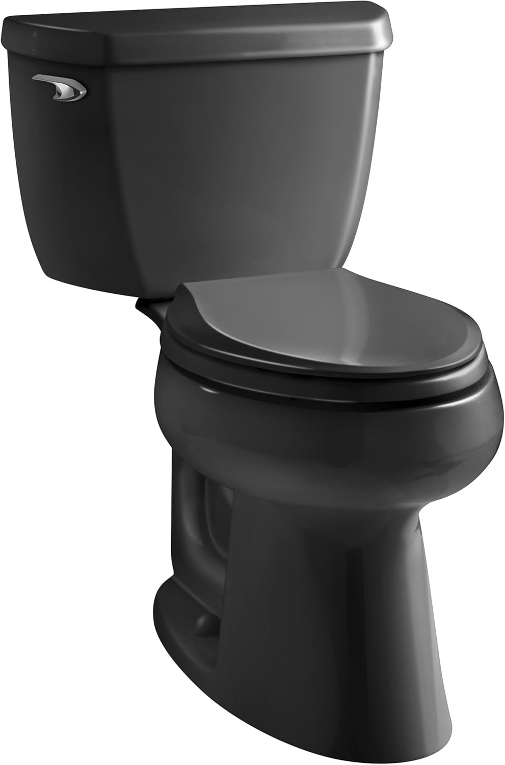 Kohler K36587 HighlineÂ Classic Comfort HeightÂ Toilet, Black Two Piece Toilets
