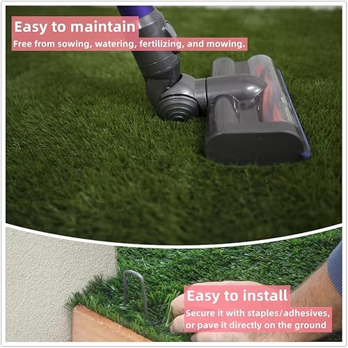 Miniatura 8 de Alfombra de césped artificial de calidad de 0.8 pulgadas, 6 pies x 14 pies, para interiores y exteriores, alfombra de césped sintético para