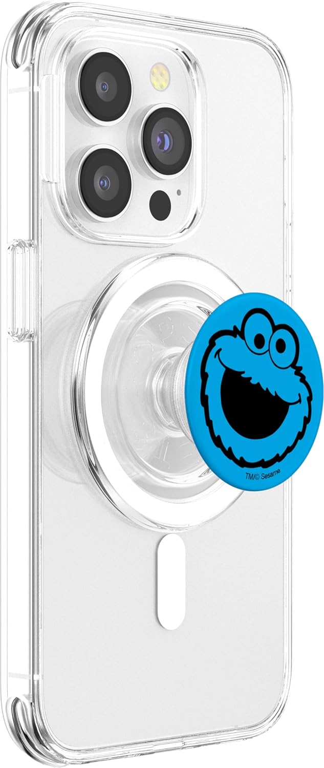 Sesame Street Simple Cookie Monster PopSockets MagSafe PopGrip for iPhone