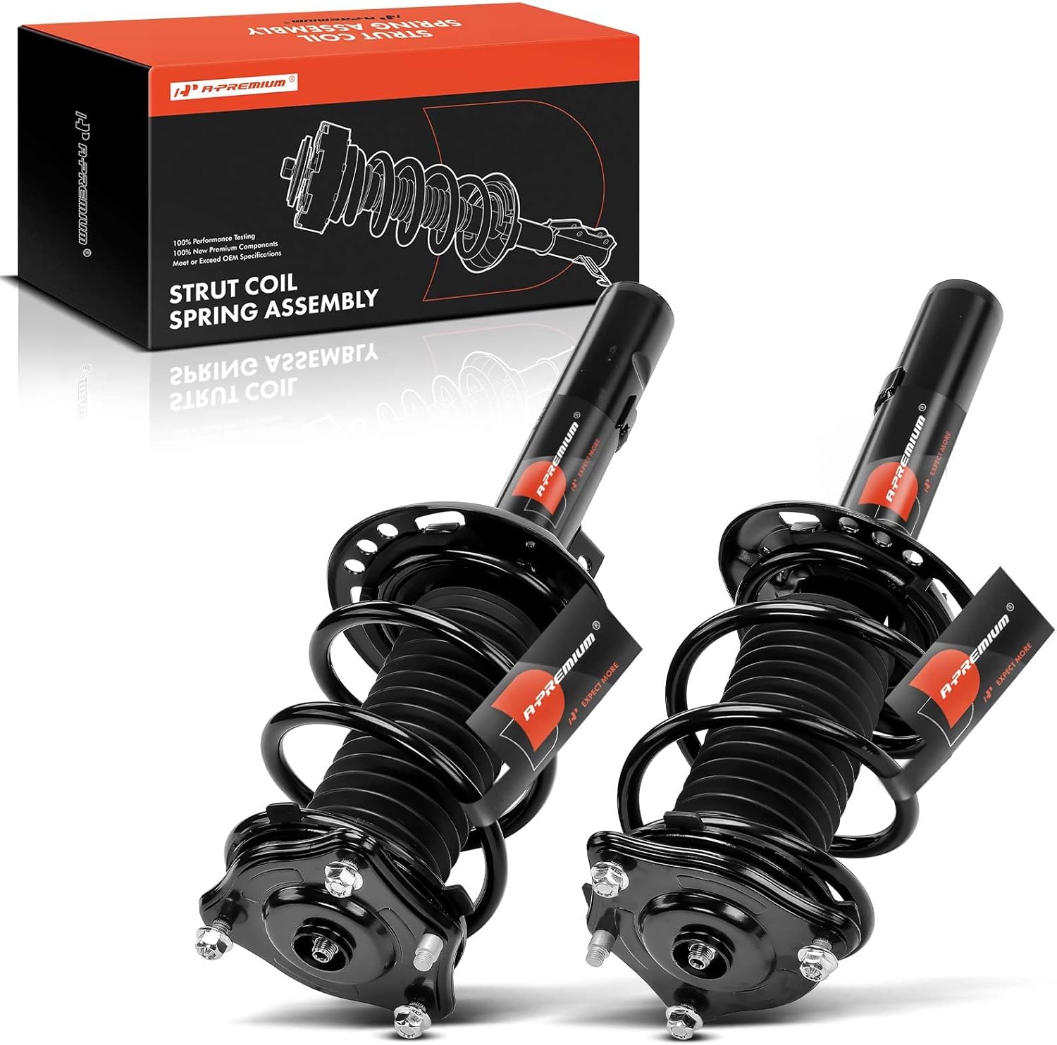 A-Premium Front Struts Compatible with Honda Civic [1.5L Hatchback] 2017-2021 - 2x Replacement Suspension Complete Strut Assembly Shock with Coil Spring