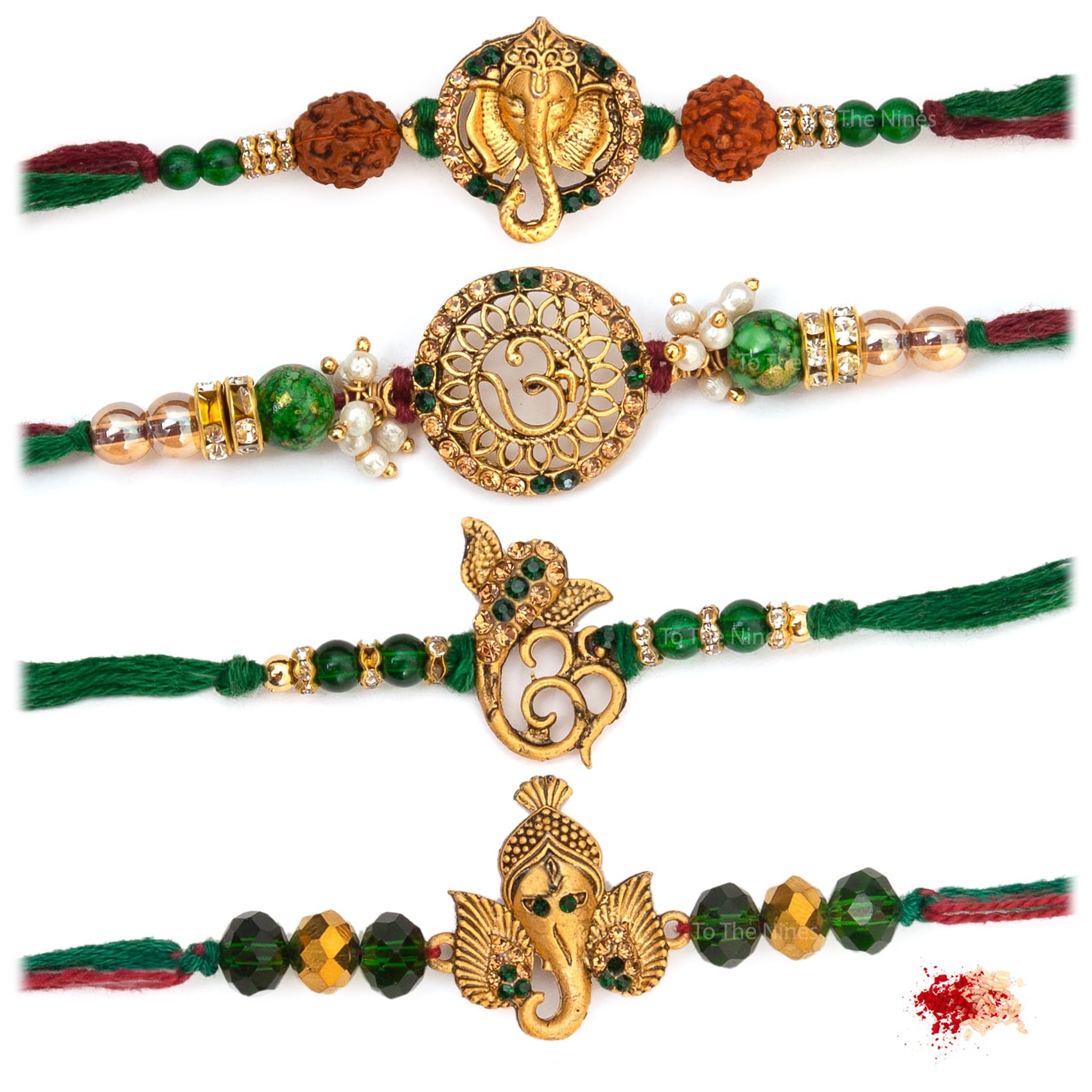 To The Nines Rakhi for Brother with Tilak Material & Greeting Card - Pack of 4 Rakhi (B0D3F8Z242) Amazon Price History, Amazon Price Tracker