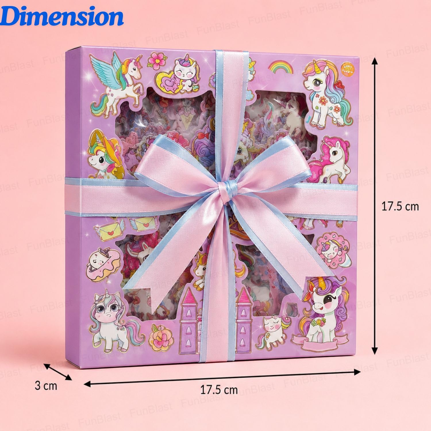 FunBlast Unicorn Theme PET Stickers, Kawaii Sticker – 100 Sheets; 500+ Pcs Aesthetic Sticker, Japanese Style Craft Stickers, Self-Adhesive Sticker’s Set - (Color May Vary) 1
