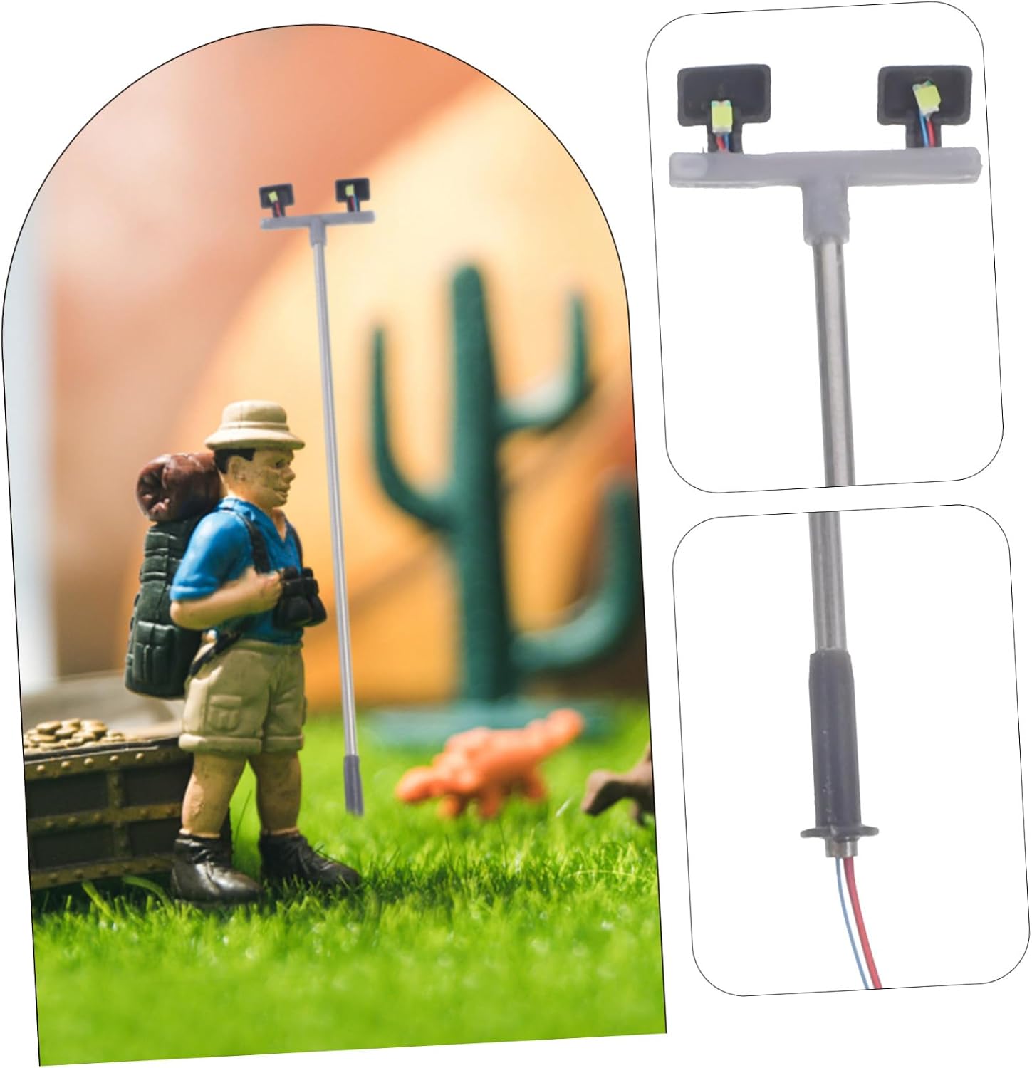 Housoutil 5pcs Miniature Park Lamp Metal Abs Street Lamp Models for Micro-Landscape Decoration