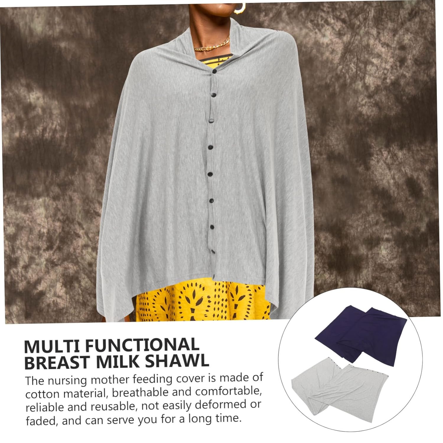 GARVALON 2pcs Multi-Function Nursing Cover Breastfeeding Scarf Versatile Feeding Cover for Moms Soft Blend Includes Solid Colors