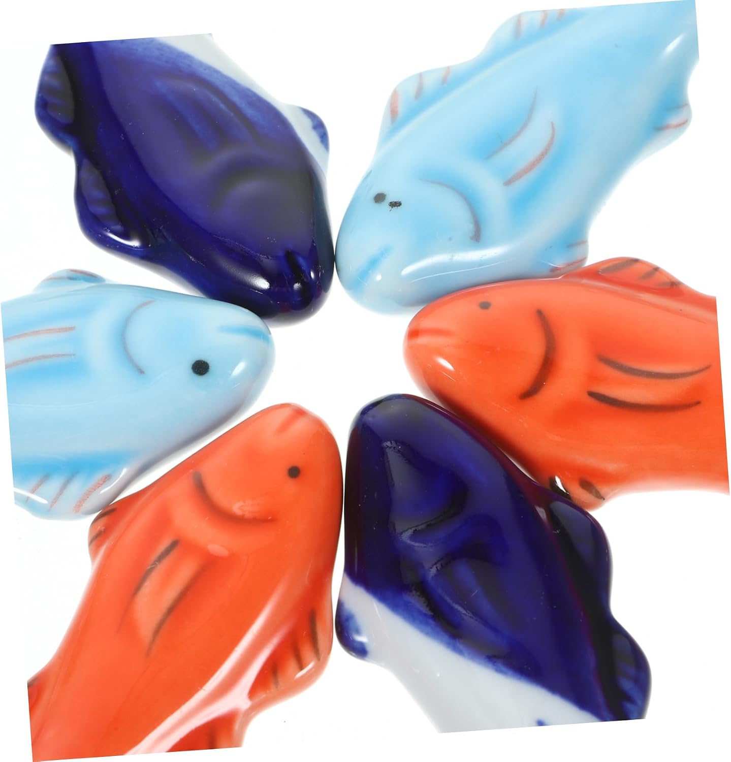 6Pcs Ceramic Fish Chopstick Holder Japanese Style Tableware Decoration for Dining Cute Fish Design Prevents Chopsticks Rolling Easy to Clean