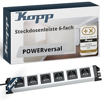 Kopp Powerversal Power Socket Strip 6-Way IP 20