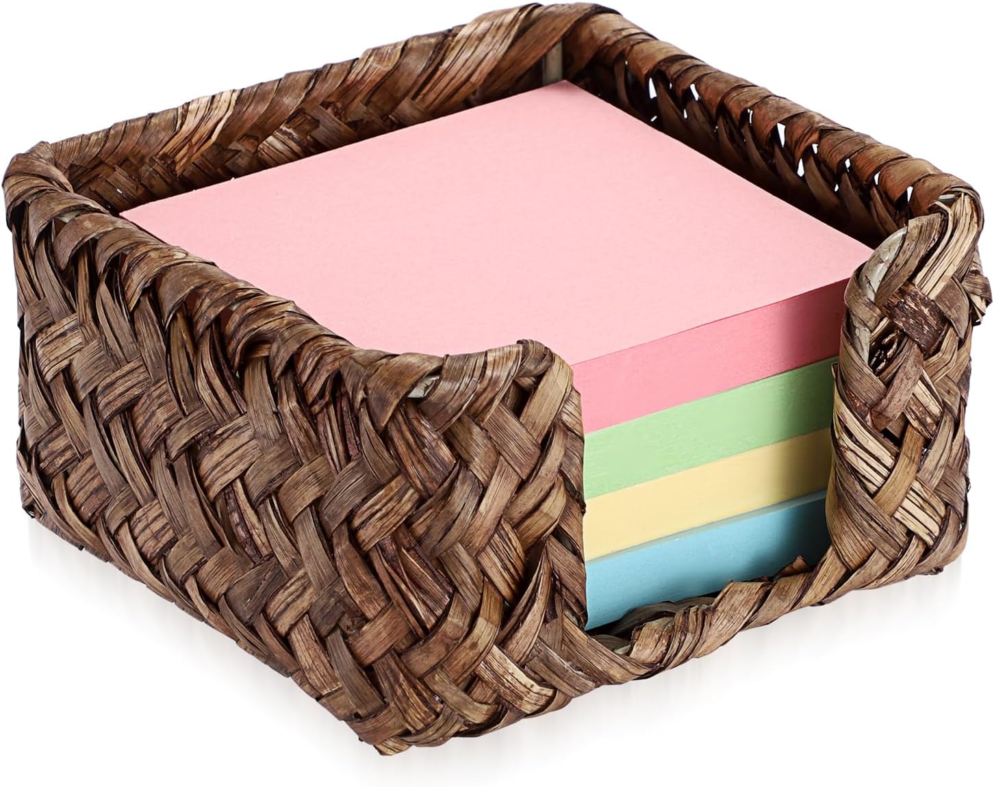 BTSKY Seagrass Sticky Note Holder 3 x 3 Inch, Cute & Sturdy