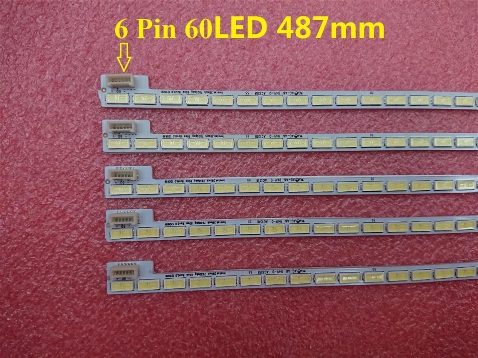 5 Pz/Lotto 60LED 487mm Barra di Retroilluminazione A LED Compatibile for TV TV 39 Pollici 7030PKG 60ea T390HVN01.0 73.39T03.003-0-JS1