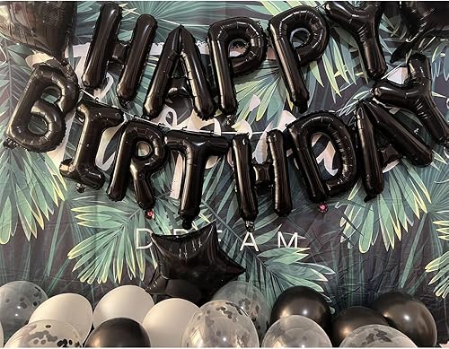 Miniatura 6 de GLZLMM Globo de cumpleaños de 15 años, decoraciones de cumpleaños número 15, globos negros de 15, suministros de fiesta de cumpleaños número 15,