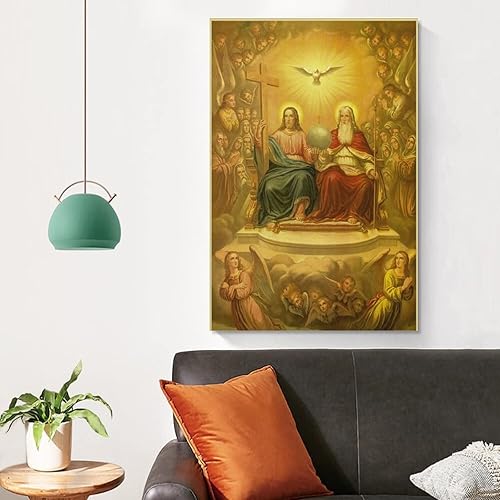Miniatura 4 de Arte de pared religioso de Espíritu Santo en el cristianismo, impresión laminada, lienzo de la Divina Providencia para decoración de pared,