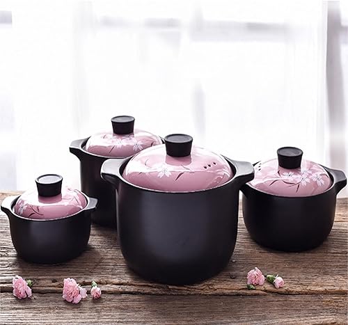Miniatura 8 de Cacerola de cerámica, cacerola de cerámica redonda, cacerola de cerámica con tapa, pequeña cazuela resistente al calor, olla multifunción de