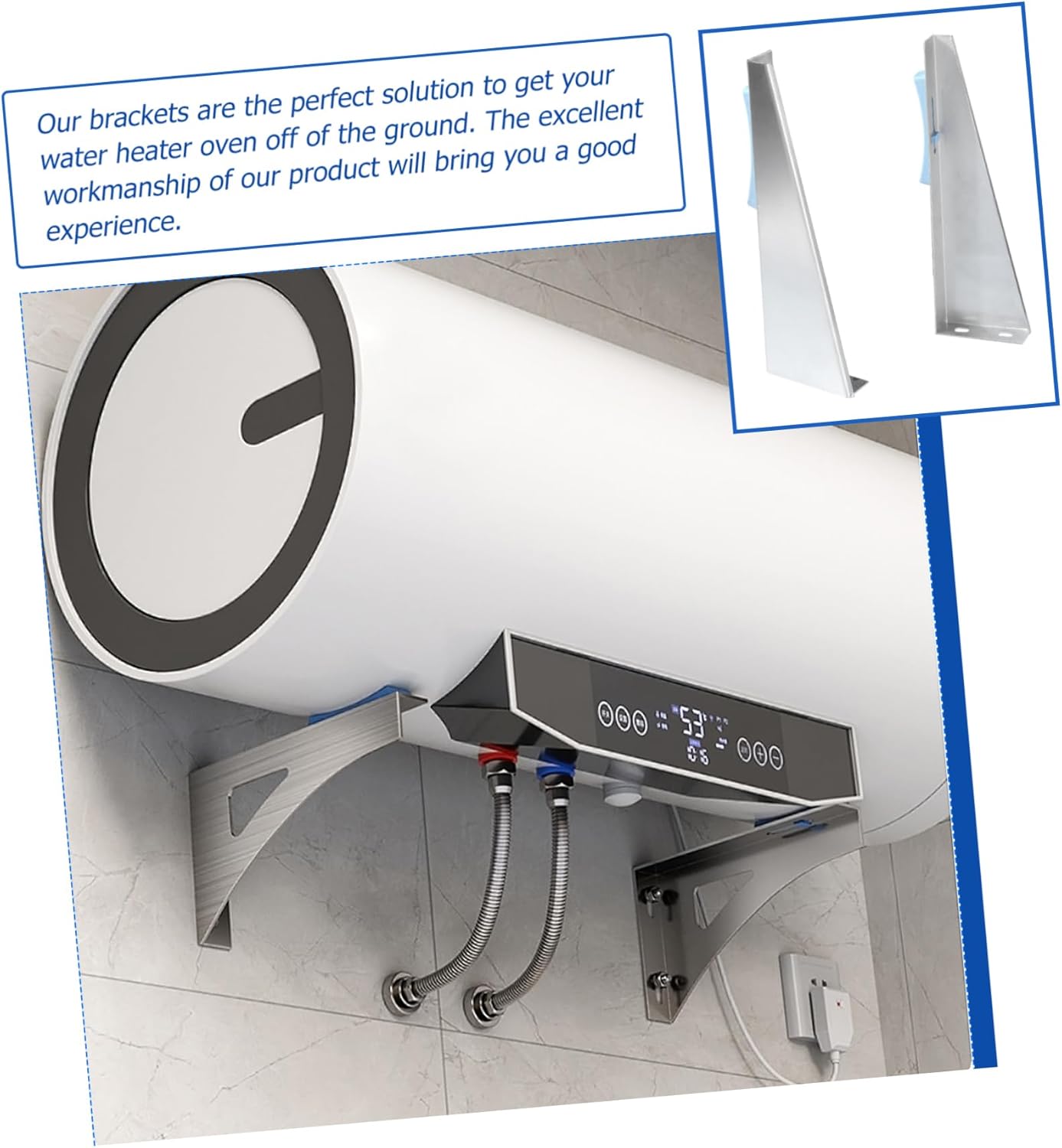 POPETPOP Stainless Steel Water Heater -Mounted Bracket for 30kg Capacity Sturdy Support Shelf for Electric Water Heaters Easy Installation Mounting Hardware