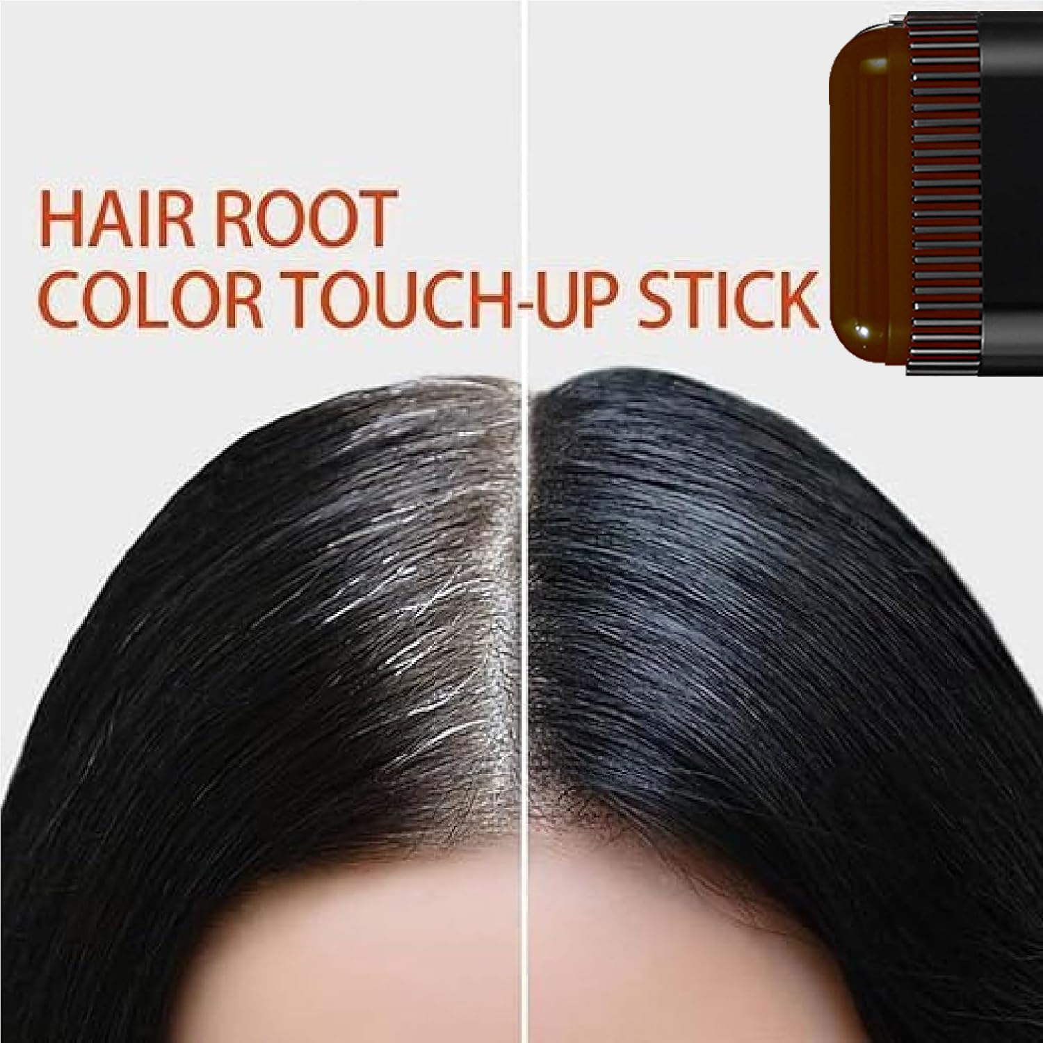eAmaze 2-in-1 Hairdressing Wand, Hair Touch Up Comb & Powder Stick with Built-in Comb – Waterproof, Long-Lasting Root Cover Up, Covers Grey Roots & Bald Spots Instantly, Matte Finish, Fuller Denser Look, 20g (Dark Brown) - Image 3 thumbnail
