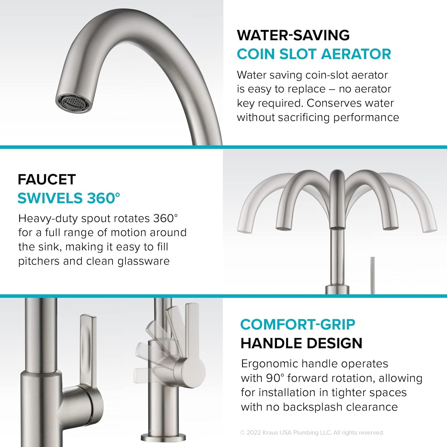 Kraus Oletto Single Handle Kitchen Bar Faucet in Matte Black/Spot Free Black Stainless Steel, Kitchen Sink Faucets, KPF-2822MBSFSB