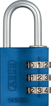 ABUS 145/30 Non-TSA Combination Lock for Hard Cases, Luggage, Resettable, Blue