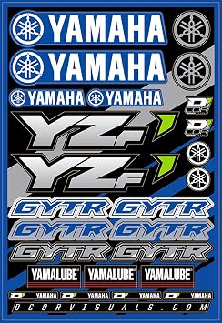 Dcor Visuals Compatible with Yamaha YZF Decal Sheet 12 Mil Vinyl Graphics Kit, for Dirt Bike & Motocross MX Racing Stickers & Emblems Pack, 19x12