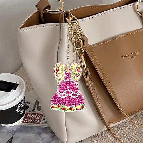 Miniatura 5 de 5pcs DIY 5D colorido búho diamante pintura llavero kits doble cara búho diamante arte llavero llavero