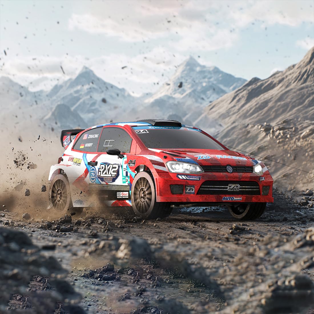 RX12 Auto telecomandata 1:12 RC Auto per adulti, ZD RC Auto da corsa 4WD Brushless Rally Car, modelli da collezione per adulti (rosso)