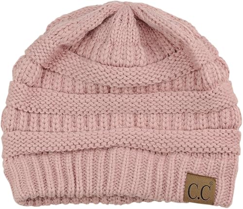 Miniatura 4 de CC - Gorro de punto trenzado elástico moderno grueso suave y cálido