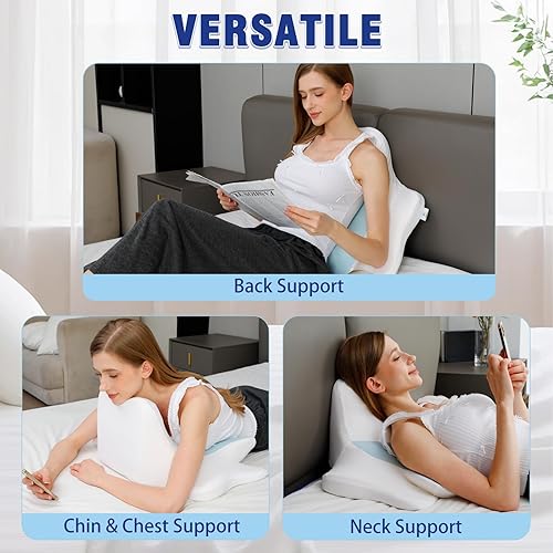 Miniatura 5 de Almohada de cuello de espuma viscoelástica para dolor de cuello y hombros, almohada ergonómica para dormir boca abajo, almohada de apoyo cervical