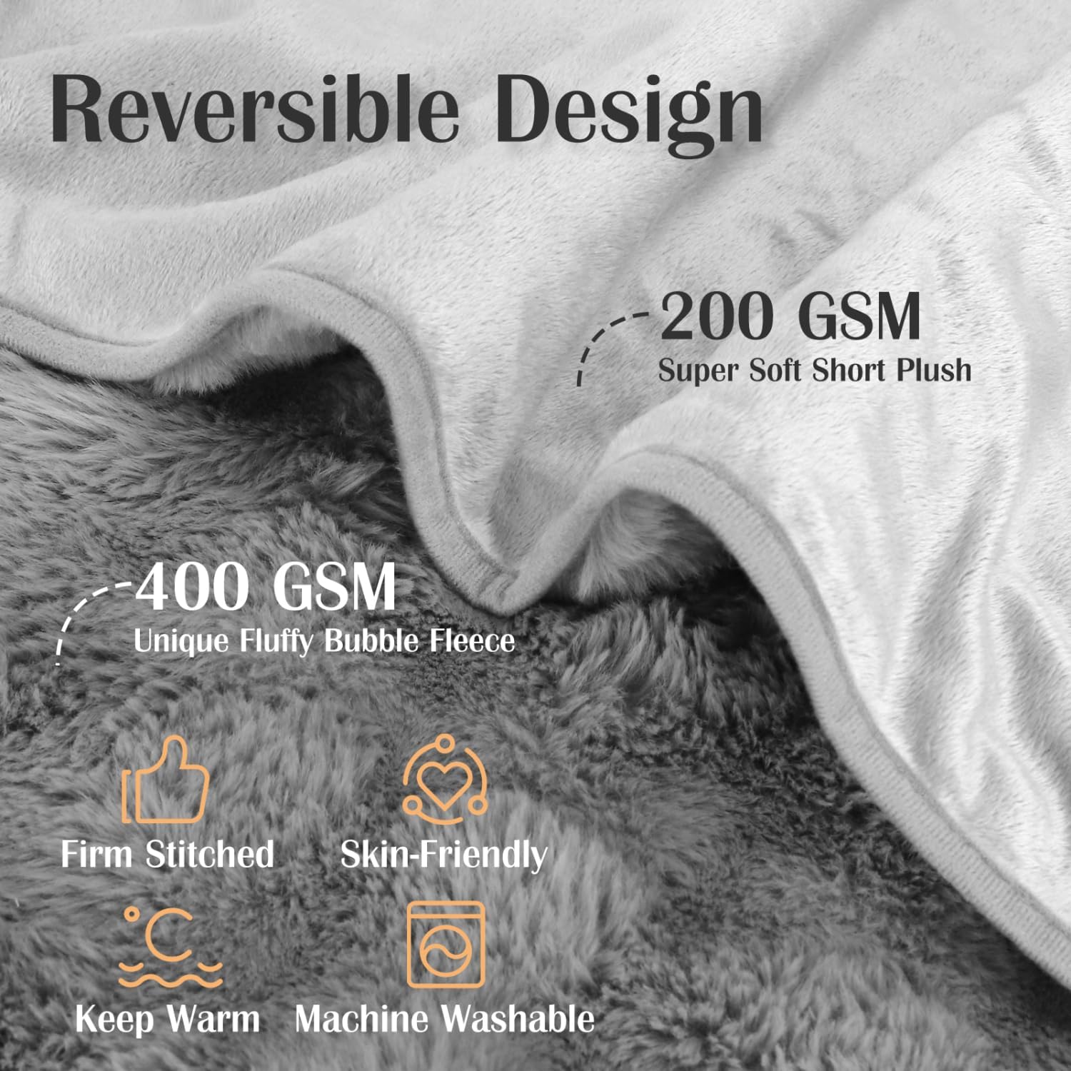 Nobleza Manta Impermeable Perro, Manta Suave de Felpa para Perros, Gatos, L 120 x 100 cm, Reversible, Lavable Mascotas de Fugas para Sofá y Cama, Gris