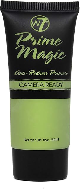 W7 Prime Magic Anti-Redness Face Primer - Green Colour Correcting Face Priming Formula - Vegan Makeup