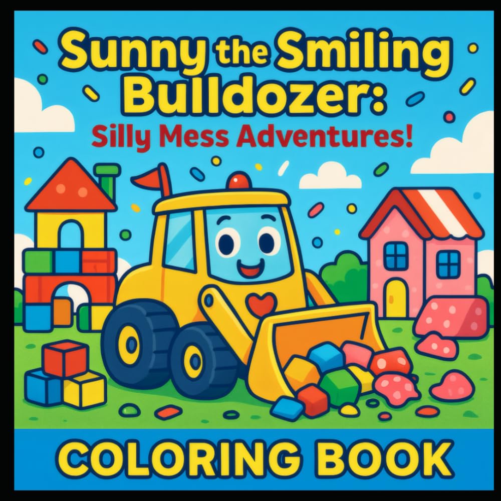 Sunny the Smiling Bulldozer: Silly Mess Adventures: Kids Coloring Book (appealing to ages 3–8) (Vehicles Coloring Books)