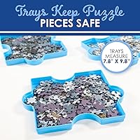 Vista 5 de White Mountain Bandejas apilables para clasificar rompecabezas – 6 bandejas con forma de plástico, almacena hasta 1000 piezas de rompecabezas