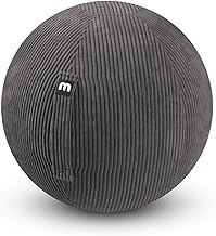 mokebo Fabric Office Seat Ball Ergonomic 'The Sporty', Seat Ball with Pump or Pezzi Ball with Fabric or Cord Cover, 65 cm Wide, Ergonomic Office Chair Alternative for Home and Office