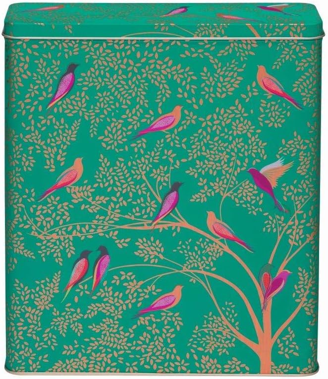 Elite Gift Boxes Lattina Quadrata Sara Miller New Havali 100g - Rosa Con Uccellini E Foglie, 75x75x93mm