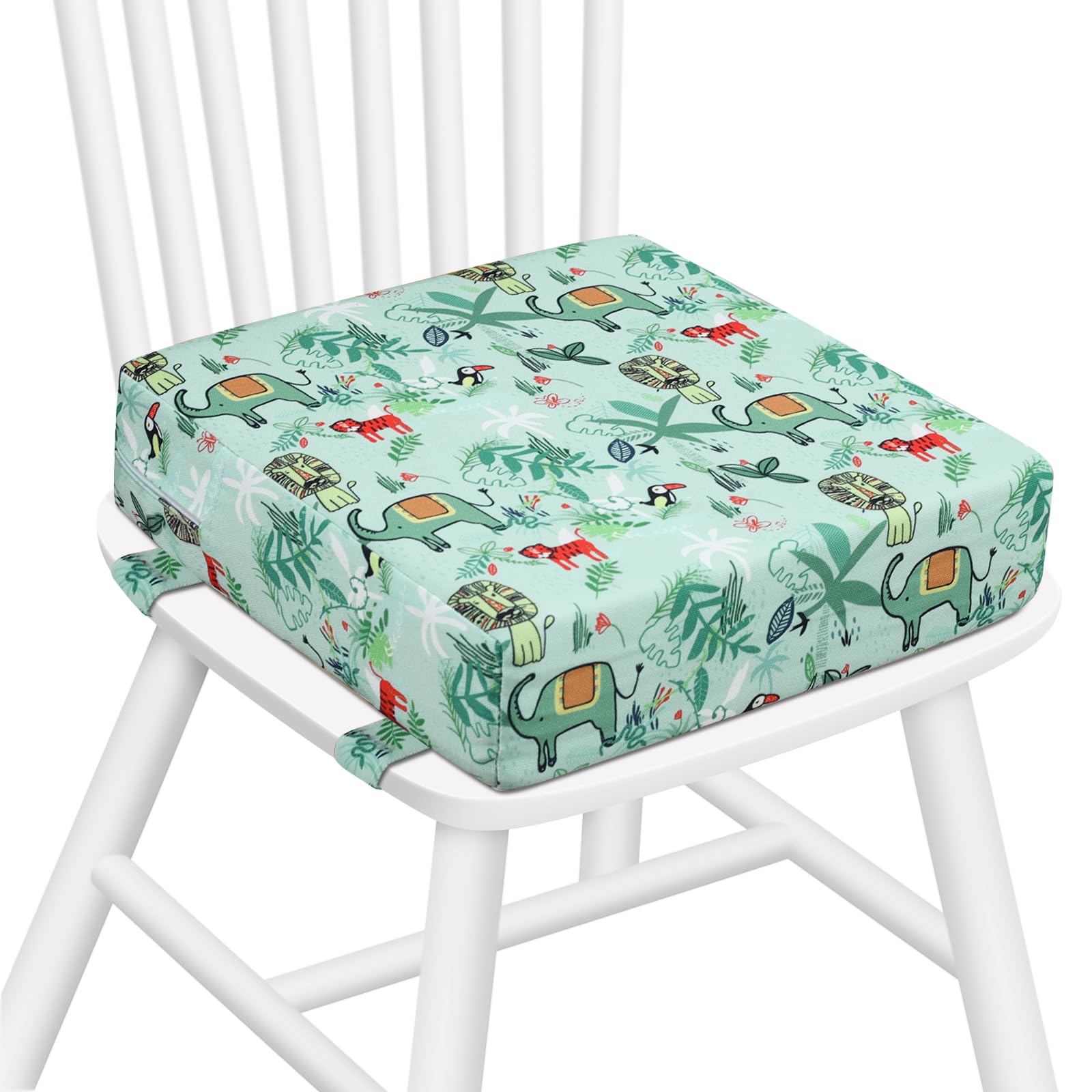 Zicac High Chair Portable Booster Seat Cushion Travel Dining Seat Pad for Toddler Kids Baby Infant Washable Thick Chair Seat Pads (Green)-image-20