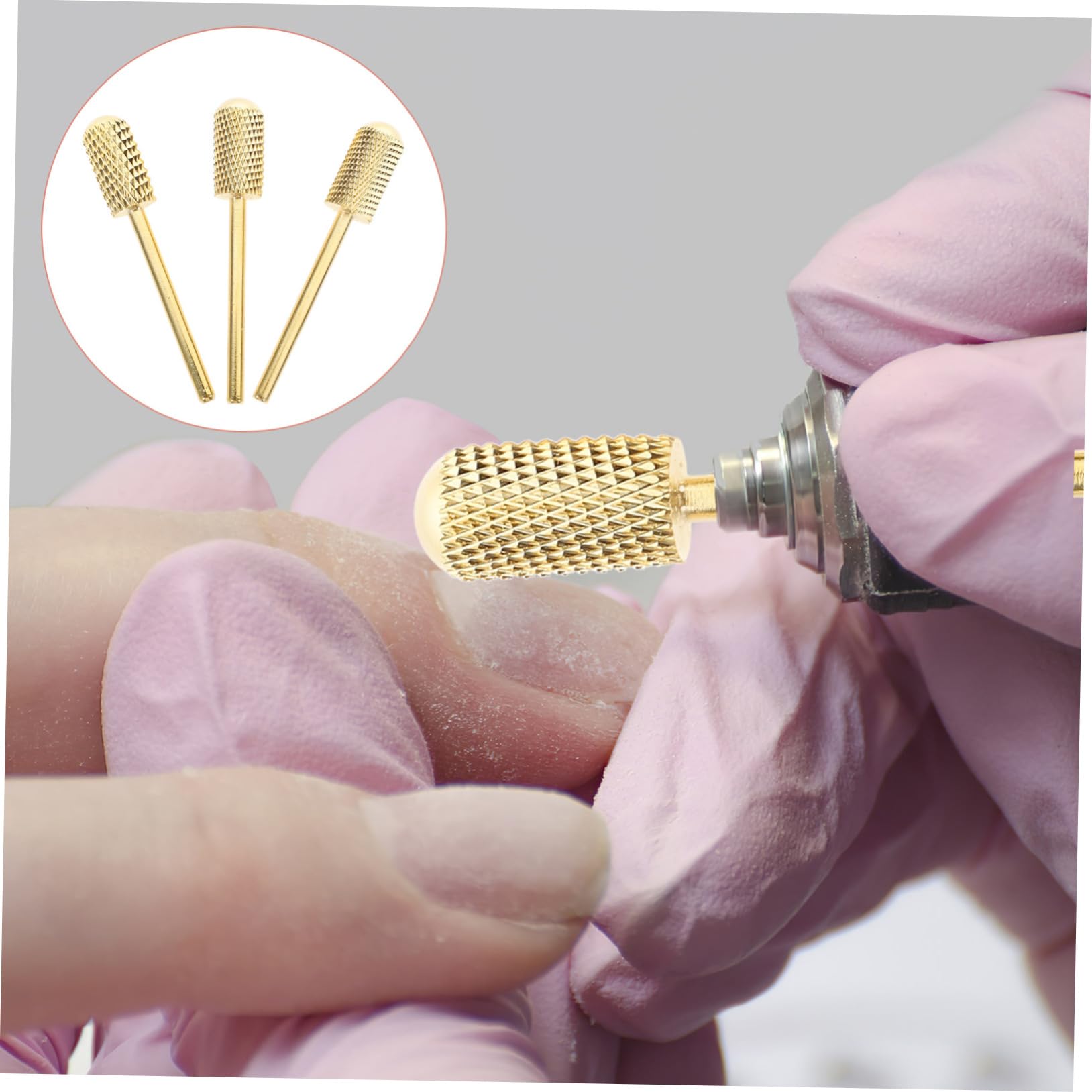 5 Set Di Punte Per Trapano Per Unghie in Metallo Punte Per Trapano Per Unghie Russe Strumento Per Manicure in Acrilico Set Da 3 Pezzi * 5
