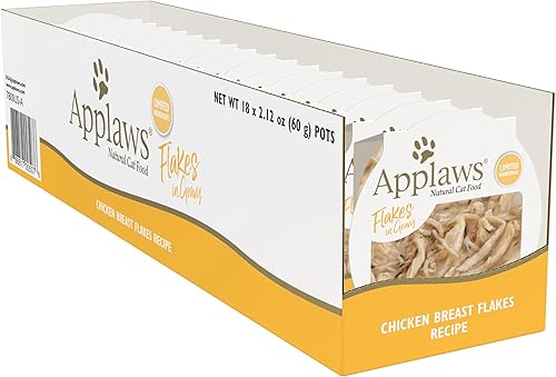 Applaws Alimento húmedo natural para gatos, 18 unidades, con ingredientes limitados, atún y cangrejo en salsa, ollas de 2.12 onzas