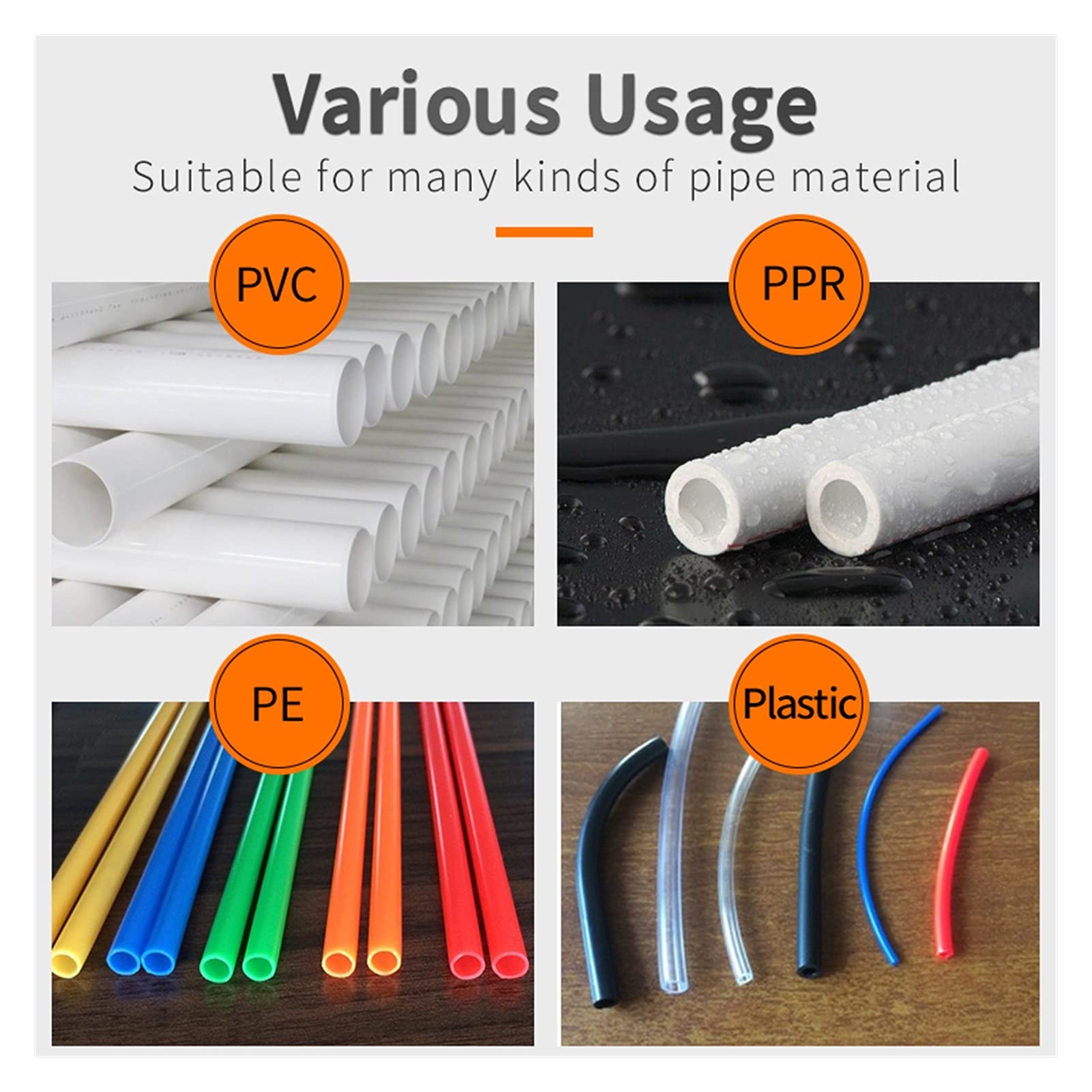 Obcinak do rur, PVC. Urządzenia do cięcia rur, 42mm Aluminiowa ciała Ratchet Nożyce Tube Cutter PVC/PU/PP/PE Narzędzia do cięcia węża(Strengthened)