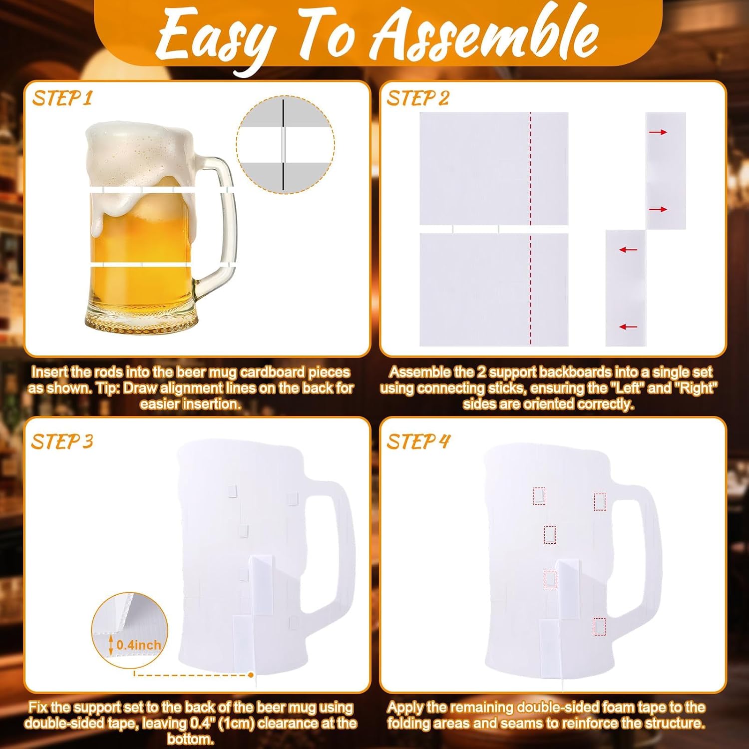 4 Ft Oktoberfest Beer Mug Cardboard Cutout Stand Up Photo Booth Prop