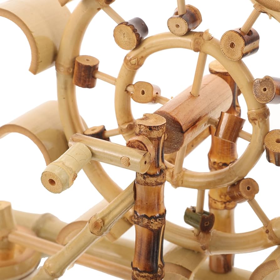 Amazon.co.jp: MUCKLILY 竹製水車飾り 竹製水車模型 水車の飾り 家庭